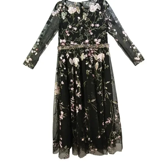 embroidered dresses for wedding Virginia Suiting Embroidered Midi Dress / Sage | MESHKI main image 0